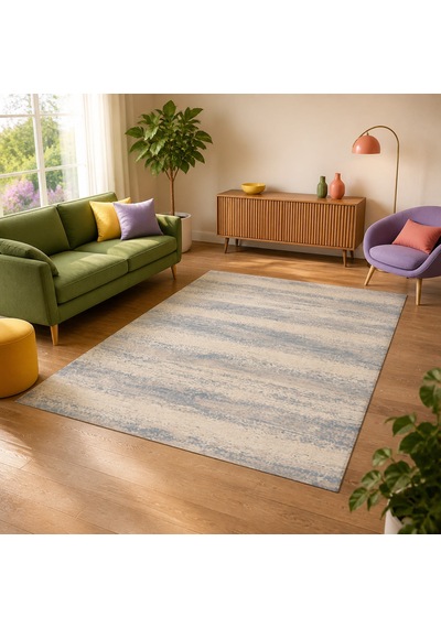 Kartela Halı Aria Halı Kaymaz Taban Makinede Yıkanabilir Halı Mavi - 200 X 300 Cm