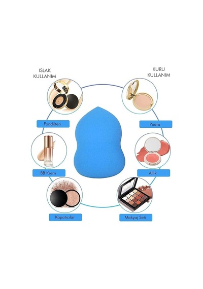 Tr Makyaj Süngeri Seti, Göz Farı Uygulama Çubuğu 10'lu, Latex,free Beauty Blender Süngerleri, Çift Taraflı Aplik