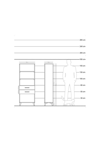 Arges Dolap 3 Raflı 2 Çekmeceli 60x30x163 Çam-aytaşı Atlas Çam
