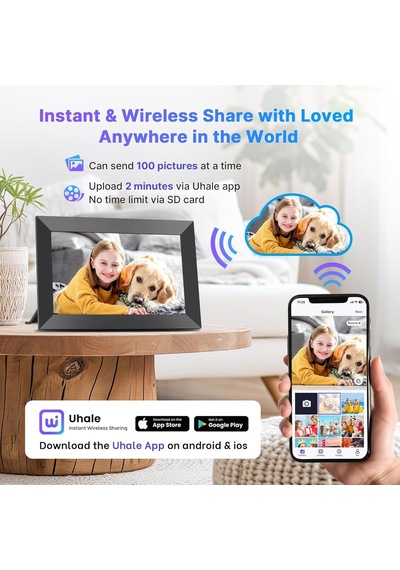 Uhale 32 Gb Depolama 10.1 İnç Dijital Fotoğraf Çerçevesi, Elektronik Wifi, Sd Kart Yuvası, Bilgisayar Ips Dokunmati Diğer