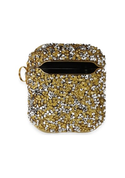 Newface - 677 - Apple Airpods Uyumlu 2 2.nesil Mira Taşlı Kılıf - Kmrsfres - - Gold