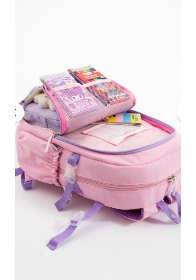 Trg Lila Rooxy Renkli Kore Kawaii Ayıcıklı Okul Çantası Seti Sırt Çantası+beslenme Çantası+kalemlik