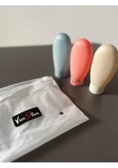Vios Store Travel Boy 60 Ml Seyahat Tipi Şampuan Şişesi Seti Sızdırmaz, Yeniden Doldurulabilir Silikon Kap