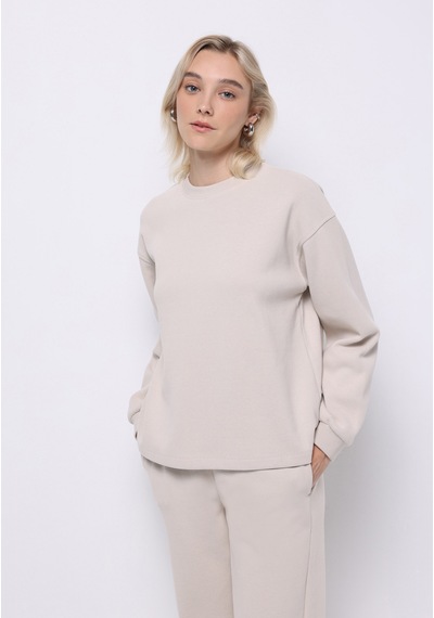 Colin's Colins Regular Fit Yuvarlak Yaka Düz Kadın Bej Sweatshirt Cl1076453 Q1.v2 Lbg Light Beige