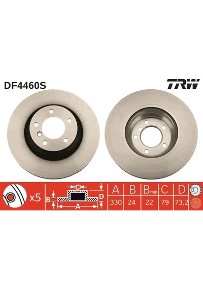 Trw Df4460s Fren Dıskı On Bmw E82 E87 E88 E90 E92 E93 E84 34116854999