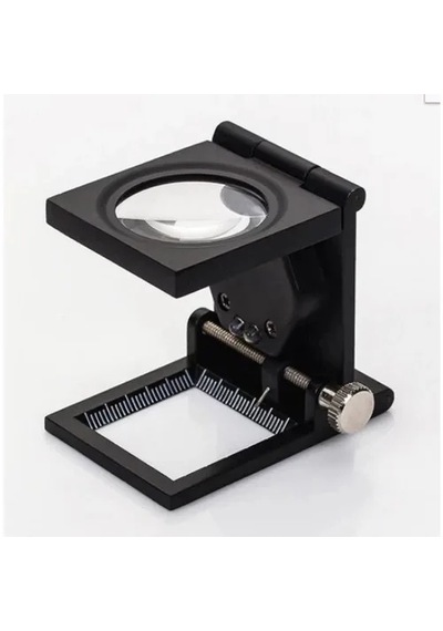 Nikula-28x28 Mm Katlanır Sayaçlı Metal Lüp, 2 Led Işıklı Büyüteç Tekstil Th9005a