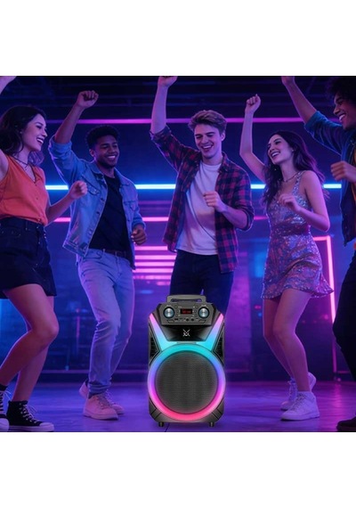 Çeşithane Gd-1202 12 İnç Profesyonel Bluetooth Hoparlör - Mikrofonlu, Rgb Işıklı, Taşınabilir Tekerl