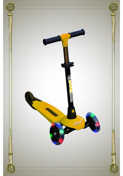Scooter Yeni Leddy 3tekerli Led Işıklı 2+yaş 50kğ Taşıma Kapasiteli 3kademe Direksiyon Turuncu