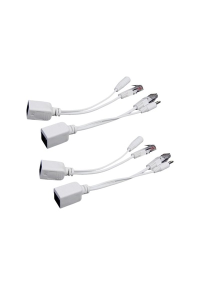 Ethernet Aşırı 4x Güç Pasif Poe Enjektör Splitter Adaptörü Kabloları
