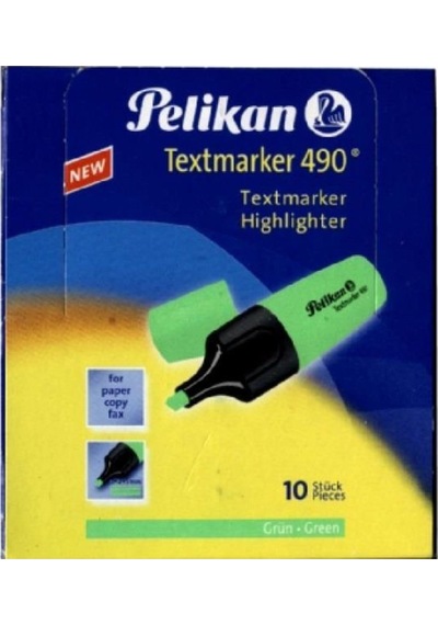 490 Fosforlu Kalem İşaret Kalemi 1-5 Mm Yeşil 10 Lu Kutu