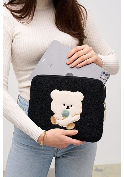 Mussen Teddy Bear Tablet Kılıfı 10 & 11 İnç Uyumlu Siyah