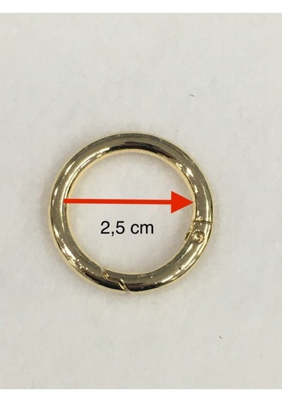 Karantuhafiye Çanta Halkası Yuvarlak Yaylı Klips 2,5 Cm 4 Lü Set Gold Gold Çok Renkli