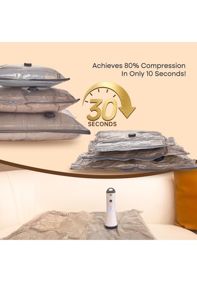 Seyahat Ambalajı İçin 9 Paket Şarj Edilebilir Pompa Vakum Torbaları, Bagaj Ve Bavul Sıkıştırması İçin Taşıma