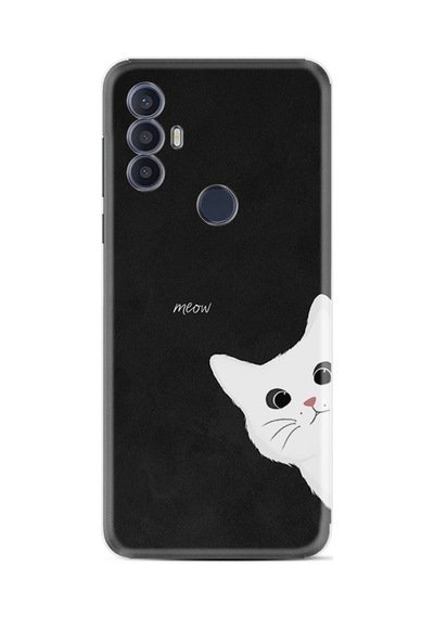 Tcl 30 Se Kılıf Resimli Desenli Silikon Platinium Series Çılgın Kedi 1895