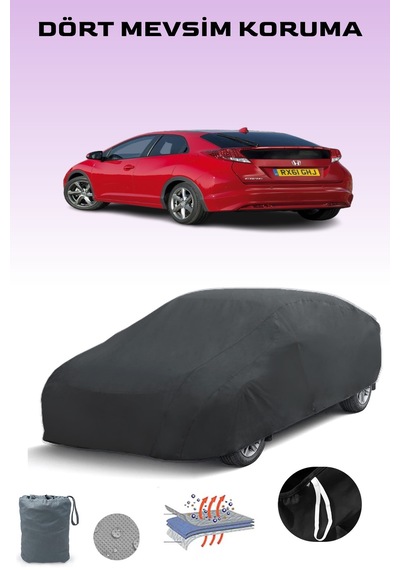 Siyah, Honda Cıvıc 5 Kapılı 2012 - 2015, Araba Brandası, Oto Örtüsü, Araba Çadırı Siyah