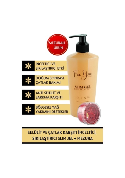 Slim Jel , Sıkılaştırıcı, Selülit Ve Çatlak Karşıtı Bakım Vücut Şekillendirici+ Mezura İle