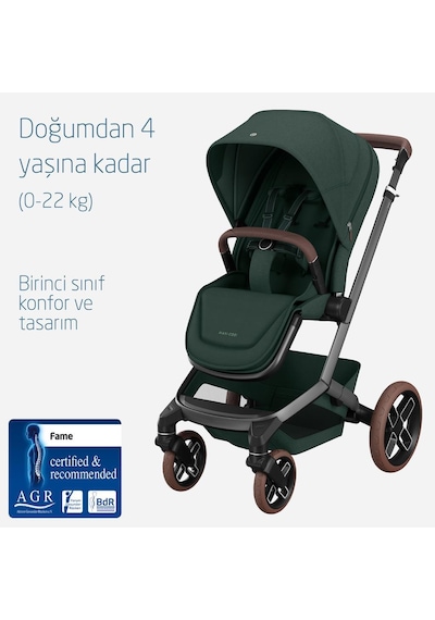 Maxi-Cosi Fame Portbebeli Led Işıklı Entegre Telefon Şarj Üniteli Premium Bebek Arabası Twillic Green
