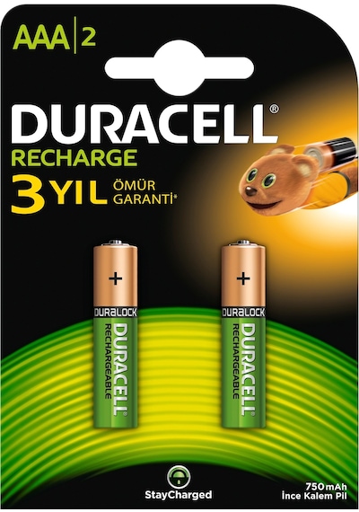 DURACELL İNCE PİL 750 MAH. ŞARJLI (2Lİ BLS) 2Lİ Nİ-MH 1,2 VOLT VE KATLARI