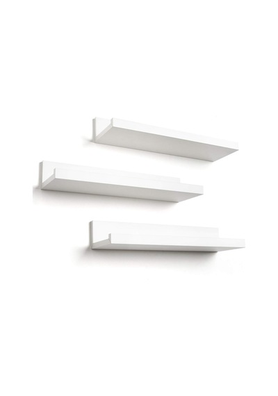 Rafı 3 Lü Set 50x15 Cm Beyaz Dekoratif Duvara Monte Raf Salon Mutfak Banyo Ve Ofis Için Modern Raf Çok Renkli