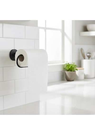 Mat Siyah Kağıt Havluluk Duvara Monte Metal Tuvalet Kağıdı, Kağıt Havlu Askısı 25 Cm, Güçlü Yapışkanl Diğer