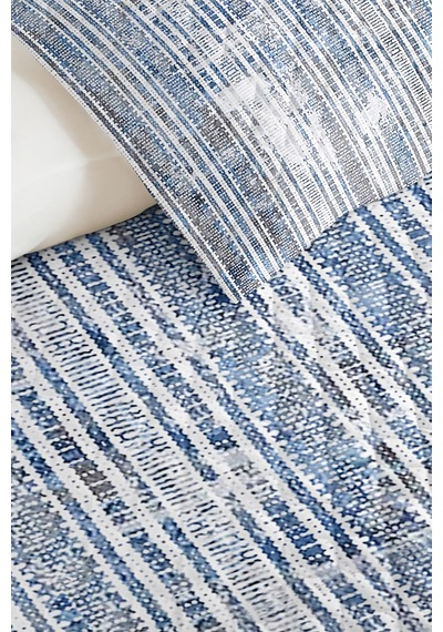 Mavi Çizgili Modern Genç Odası Tek Kişilik Pike Takımı-gri Geometrik 160x220cm Kapitone Yatak Örtüsü Kışlık Gölge Akışı