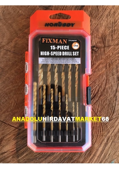 Fixman Ahşap Metal Delici Uç Seti 15 Parça Hss Titanyum Kaplı
