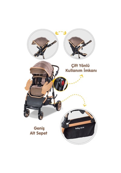 Babycare Bora Cross Travel Sistem Bebek Arabası Gold