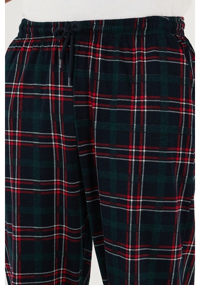Buratti Pamuklu Regular Fit Normal Bel Düz Paça Cepli Erkek Pijama Altı 6574003 Yeşil