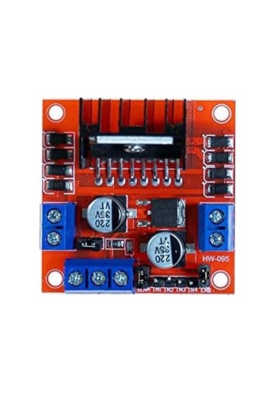 L298n Voltaj Regulatörlü Çift Motor Sürücü Kartı Kırmızı Pcb Çok Renkli