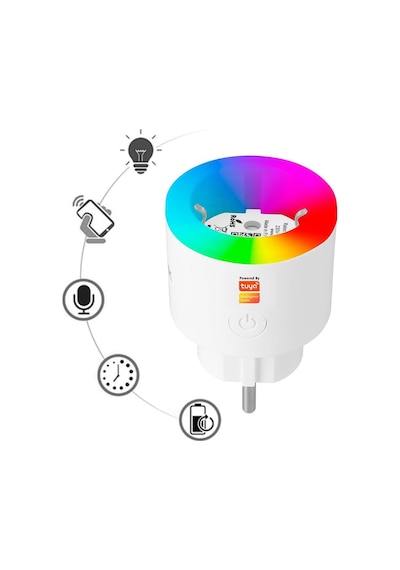 S-link Sl-03 16a Akım Korumalı Akıllı Priz Rgb Işıklı 2,4g Wifi-bt Tuya Destekli - 37622
