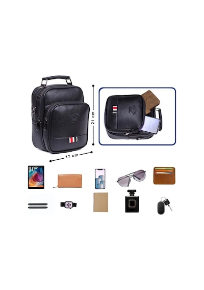 Newish Polo Erkek Bodybag Göğüs Çapraz Çanta Ve El Omuz Çantası New130 Siyah - Bronz