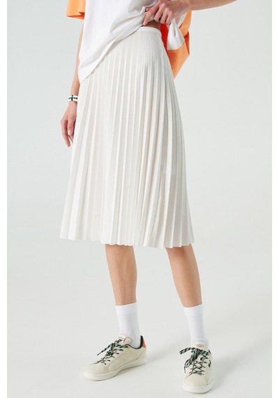 Lacoste Women's Pleated Skirt Pileli Kadın Etek Beyaz