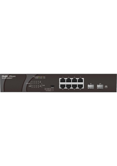 Reyee RG-ES110GDS-P 8 Port 120W 2 SFP Gigabit Yönetilemez Poe Switch
