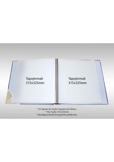 20 Yaprak 40 Sayfa 315x325mm Yapıştırmalı Bebek Albümü Pembe