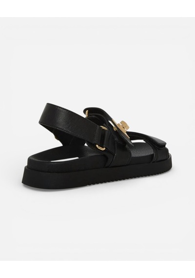 Steve Madden Mona Black Leat Kadın Siyah Sandalet Mona