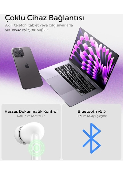 Spigen ASD07886 Audio SA - TW S10 Anc Bluetooth 5.3 Kulak İçi Kulaklık