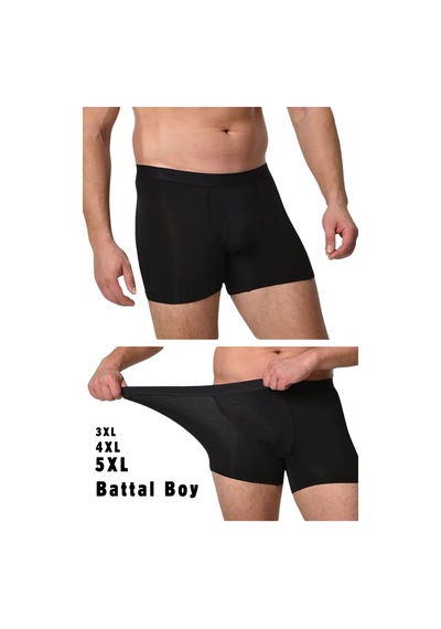 Cnt Erkek Likralı 6'lı Siyah Renk Boxer Premium Paket Trendybee Siyah Siyah