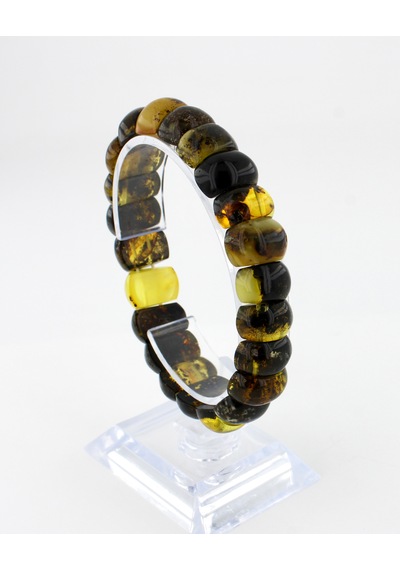 Kehribar Bileklik Fosilli Roleks Özel Tasarım Ambergold Blk23-60 Çok Renkli