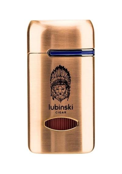 Lubinski Lion Kapaklı Delicili Tek Torch Puro Çakmağı Gold Lb-111