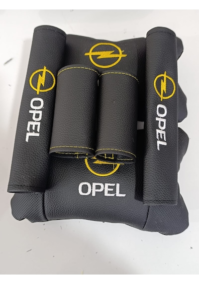 Opel Uyumlu Oto Boyun Yastığı +emniyet Kemer Pedi+kapı Tutma Kolu Koruyucu Sarı