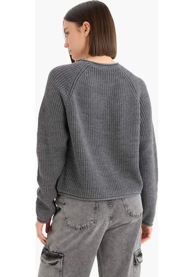 Defacto Coool Regular Fit Bisiklet Yaka Triko Kazak L2567az25wnar61 Antrasit