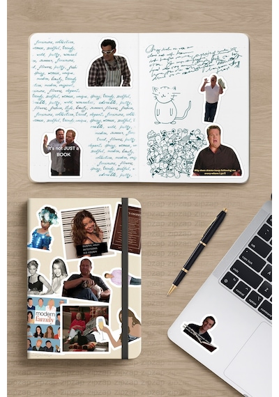 Modern Family Telefon Laptop Bullet Journal Yapışkanlı Folyo Sticker Paketi 20 Adet Çok Renkli