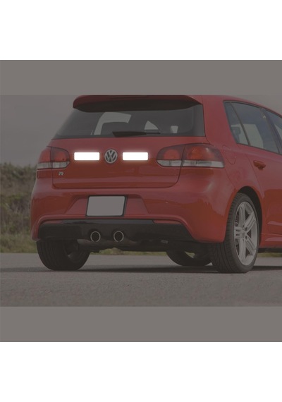 Beyaz Reflective Reflektif 2'li Dikdörtgen Sticker Paketi Otomo