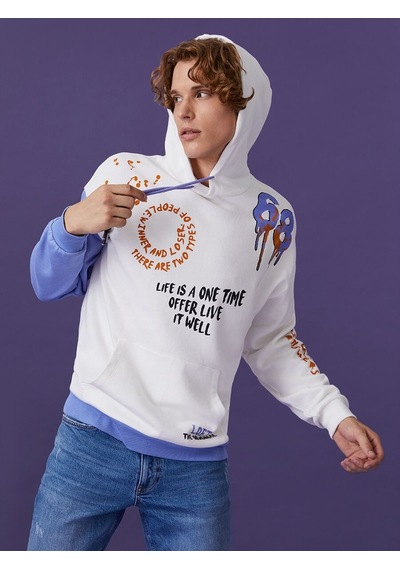 LOFT Oversize Fit Erkek Sweatshirt Lf2030809 Q1.v1 Beyaz