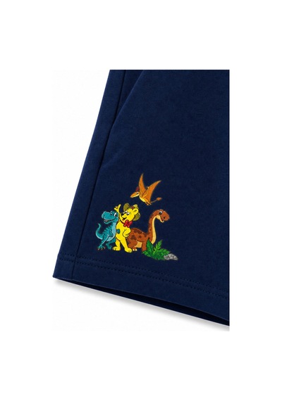 Haribo Lisanslı Dinozor Baskılı T-shirt Şort Takım Beyaz