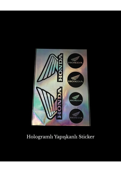 Honda Hologramli Motosiklet Sticker Seti Çok Renkli