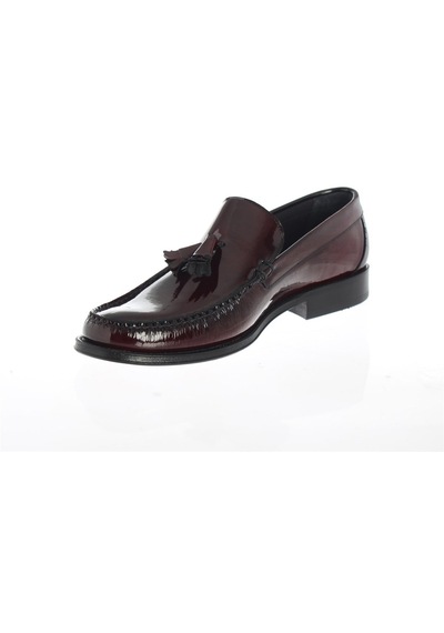 Erkek Bordo Kösele Taban Açma Deri Loafer