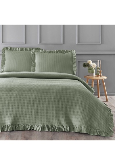 Linens Bsp Çift Kişilik Yatak Örtüsü Seti Yeşil Yeşil