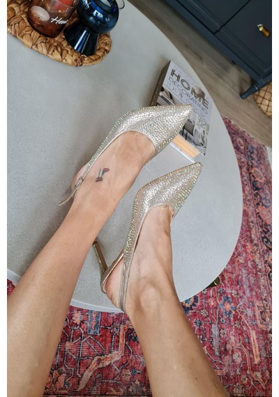 036 6169 Topukla Kadın Taşlı Topuklu Stiletto Abiye Ayakkabı 001