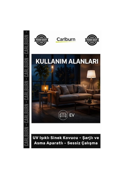 Özel Üretim Portatif Kamp Mor Işık Şarjlı Asma Aparatlı Sessiz Çalışma Uv Işıklı Sinek Kovucu